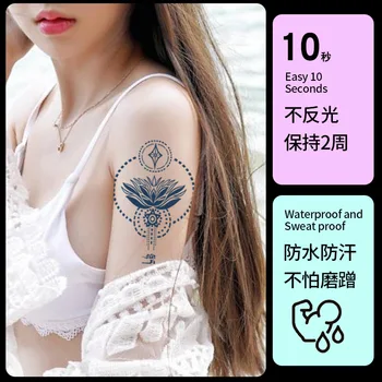 Наклейка татуировки с изображением Лотоса Будды на санскрите, Травяной сок Hotwife Sexy Babes, Водонепроницаемые и долговечные поддельные татуировки для женщин