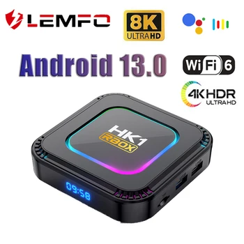 LEMFO TV Box Android HK1 RBOX K8 Android 13 8K RGB Light 4GB 128GB RK3528 WiFi6 Двойной Wifi Smart TV Box 2023 PK Android 12 6K