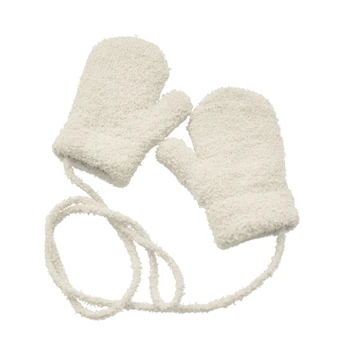 1 пара детских зимних перчаток, дышащие варежки для младенцев, теплые толстые перчатки однотонного цвета
