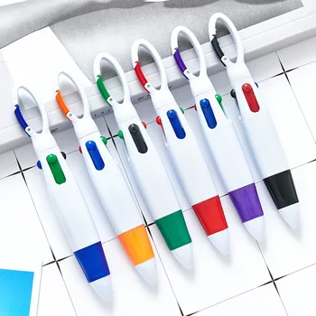 9шт 4 Цвета 4 в 1 Многоцветная ручка Креативная Шариковая ручка Портативная кнопка для скалолазания Наружные ручки для письма Красочные Выдвижные