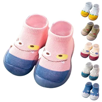 Обувь Для малышей, носки с мультяшным рисунком, мягкая обувь для девочек от 0 до 3 лет, высокие топы, обувь для девочек