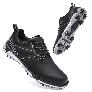 Профессиональные мужские тренировочные туфли для гольфа из нескользящей кожи, удобная спортивная обувь, мужская брендовая дизайнерская обувь для ходьбы