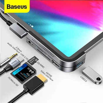 Baseus USB C КОНЦЕНТРАТОР Для iPad Pro 12,9 11 2018 Type C КОНЦЕНТРАТОР для HD USB 3,0 Порт PD 3,5 мм Разъем USB-C USB-КОНЦЕНТРАТОР Адаптер для MacBook Pro