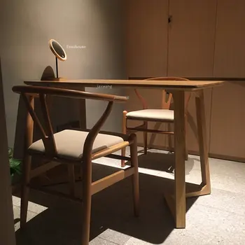 Скандинавское кресло для отдыха Мебель для домашней столовой Обеденные стулья со спинкой из массива дерева Офисное кресло для переговоров Стулья для столовой