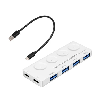 USB-концентратор с питанием 83XC, 4-Портовый USB-Разветвитель для передачи данных с одним разъемом для интеллектуальной зарядки.