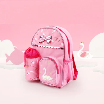 Сумка для детского сада для девочек, дышащий модный удобный лебедь, элегантная благородная независимая сумка с объемным бантом