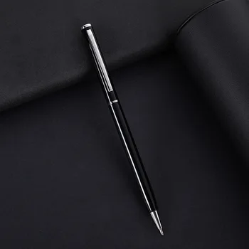 Ручка Gaoshi с плоским верхом из нержавеющей стали, цельнометаллическая вращающаяся шариковая ручка, гладкий почерк, подарочная рекламная ручка