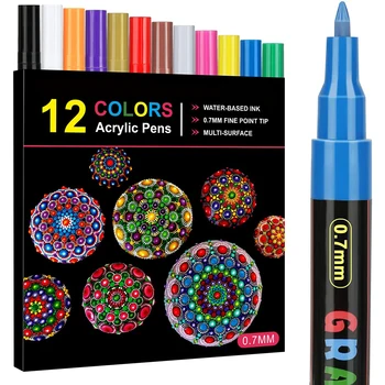 24 Цвета Акриловой краски, маркеры 0,7 мм, акриловые ручки Extra Fine Point для всех поверхностей, принадлежности для рукоделия