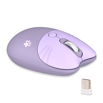Беспроводная мышь Mofii M3 2.4G Эргономичные офисные мыши с регулировкой DPI на 3 передачи, автоматический переход в режим сна, низкий уровень шума для настольного компьютера, ноутбука, розового цвета