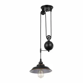 Винтажный потолочный светильник с островным шкивом, подвесная лампа, металлическая люстра 60 Вт, США, Топ