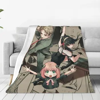 Одеяла Anime Spy X Family, Бархатное Украшение, Дышащее Легкое Тонкое покрывало для дивана, Покрывала для дивана