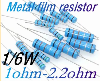 20шт 1/6 Вт 1% Металлический Пленочный резистор 0.1R 0.12R 0.15R 0.18R 0.22R 0.24R 0.27R 0.3R 0.33R 0.36R 0.39R 0.43R 0.47R 0.5R 0.1R-1M