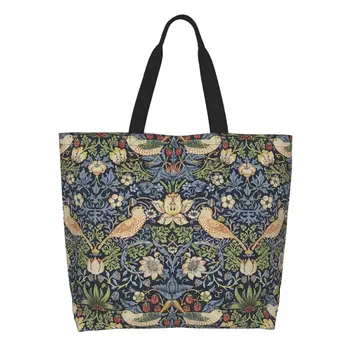 Сумка для покупок с рисунком William Morris Thief, Холщовая сумка для покупок, сумки через плечо, текстильная сумка большой емкости