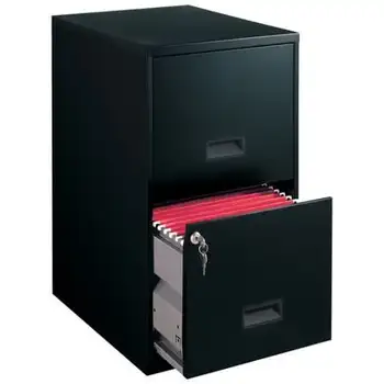 Картотечный шкаф со скидкой, стальной картотечный шкаф с 2 ящиками и замком, черный