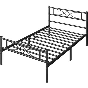 Металлическая кровать Julian изогнутого дизайна, Queen Size, черная