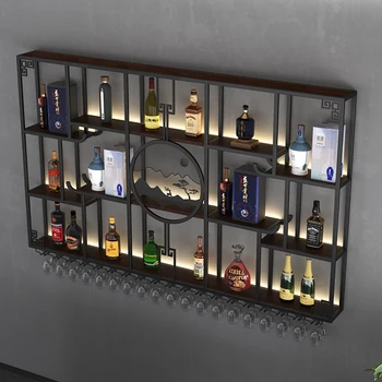 Небольшой винный шкаф для хранения, Настенная витрина для виски и ликеров, Металлический Барный шкаф, ресторан, Уникальное оборудование для дома Barra De Vino