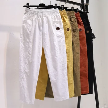 Повседневные брюки женские новые широкие свободные белые прямые брюки Harlan из плюша с девятью точками