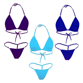 Сексуальный Горячий перспективный комплект бикини с тремя точками из спандекса Материал Современный Простой чистый цвет Купальник для милой девушки Купальник Дамы