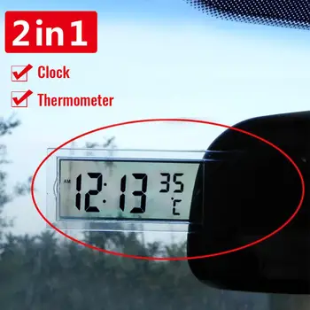 Новая Горячая Распродажа Автомобильный Термометр Автомобильный Термометр на присоске Прозрачный ЖК Цифровой 10 Кнопочный элемент