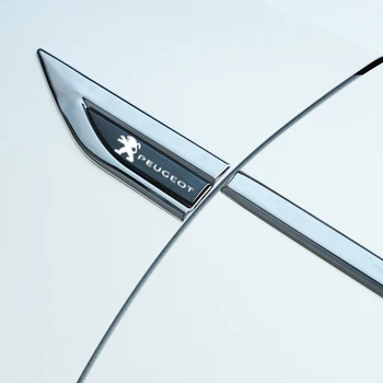 Автомобильные аксессуары 2 шт./компл. для автомобиля Peugeot Металлическая наклейка на крыло автомобиля Внешние Декоративные наклейки Модификация Эмблемы автомобиля
