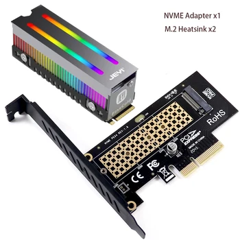 M.2 NVME SSD К Адаптерной карте PCI Express 4.0 64 Гбит/с M-Key PCIe X4 для Настольных ПК PCI-E GEN4 Full Speed с Алюминиевым Радиатором