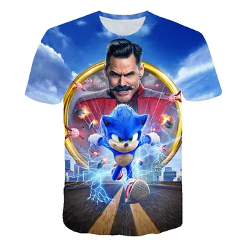 Детская футболка с аниме-графикой, футболки Super Sonic 3D, летние повседневные модные топы с коротким рукавом, хит продаж, уличная одежда для Хай-стрит