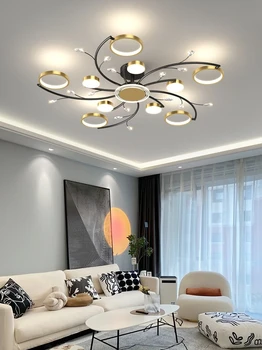 Современная светодиодная люстра из золота и алюминия, Роскошные подвесные светильники для гостиной, спальни, кабинета, декоративных ламп K9 Crystal