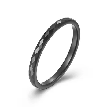 2 мм Тонкое наращиваемое кольцо из карбида вольфрама, ограненное обручальное кольцо для женщин, мужчин, размер 5-10
