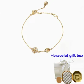 Высококачественный роскошный золотой женский браслет овальной формы, подчеркивающий темперамент, красивый и трогательный, бесплатная доставка