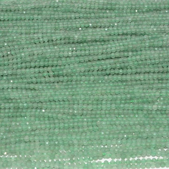 Натуральный зеленый авантюрин хорошего качества, круглые граненые бусины 2,5 мм, без цветной обработки