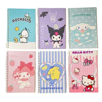 6шт Sanrio Limited A5 Notebook Ins Японские Нишевые высококачественные студенты Cute Melody Kunomi Утолщенная книга с катушками