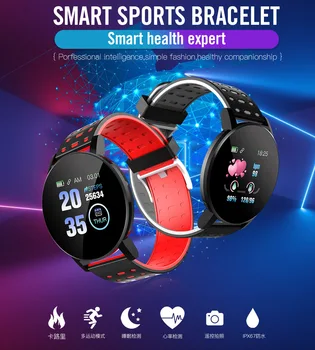 119 Плюс Bluetooth Смарт-Часы Мужские Умные Часы с Датчиком Артериального Давления Smartwatch Часы Smart Band Спортивный Трекер Smartband 119plus