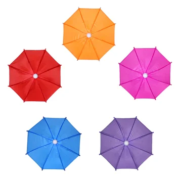 5шт Розовая мебель Игрушки Мини однотонный зонтик DIY Картина Подарок Подвесной декоративный реквизит для детей (случайный цвет)