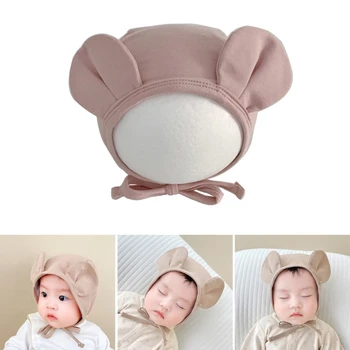 Шапка-ушанка для новорожденных в корейском стиле для новорожденных мальчиков и девочек, шапочка для малышей
