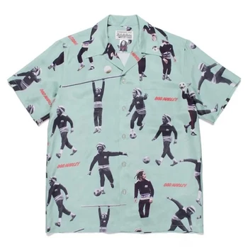 Высокое качество 1: 1
 Пляжные рубашки Wacko Maria Hawaii с принтом Спортсмена, Мужская и Женская Верхняя рубашка лучшего качества, Модная одежда