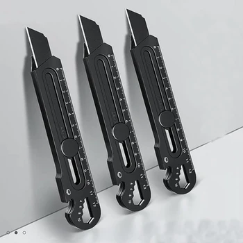 Алюминиевый сплав 6 в 1 Многофункциональный Коробочный Резак Сверхмощный 25/18 ММ Черные Обои Премиум-класса estilete profissional ferramenta нож