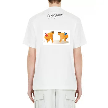 Y-3 Yohji Yamamoto 23SS, японская модная повседневная футболка с графическим принтом аниме Сумо, свободный топ для мужчин и женщин