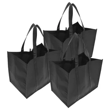 3 шт., Нетканая хозяйственная сумка, тканевые сумки для хранения, тотализатор, большая многоразовая продуктовая ткань, ручки для набора продуктов