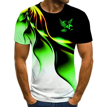 2023 Мужская футболка с 3D-принтом Eagle, Дышащий рукав, мужские, женские, хип-хоп Повседневные топы оверсайз, Уличная одежда в стиле Харадзюку, Короткие
