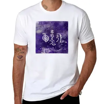 Новая футболка cho ku rei с символами рейки во вселенной и звездами, футболка для мальчика, графические футболки, Блузка, простые черные футболки, мужские