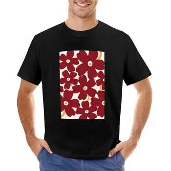 Цветочный узор Mix Maroon Ruellia, футболки, графические футболки, футболки для тяжеловесов, черные футболки, Мужская хлопковая футболка