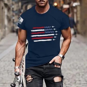 Мужские футболки, хлопковый Мужской флаг Дня Независимости, Повседневная Мягкая и удобная футболка С короткими рукавами, мужская футболка с коротким рукавом