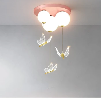 Светильник для детской комнаты, Роскошная Современная минималистичная люстра в спальню с бабочкой, Скандинавская Творческая личность, Молекулярная лампа