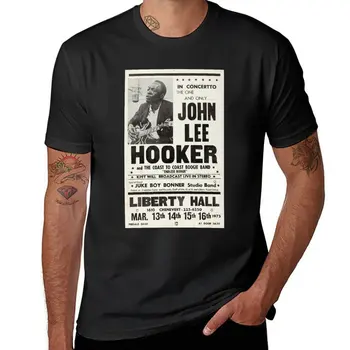 Футболка с плакатом концерта блюза Джона Ли Хукера, футболка с графическим рисунком, черные футболки, мужские футболки с графическим рисунком в стиле хип-хоп