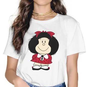 Футболка Mafalda с героями мультфильмов Quino Comics, Женские топы, футболки из полиэстера с рисунком Kawaii Y2k, женская футболка