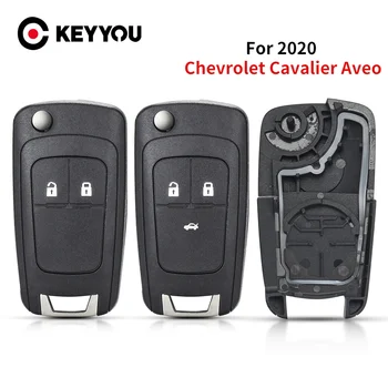 KEYYOU Новый Для Chevrolet Cavalier Aveo 2020 Брелок 2/3 Кнопки Замена Флип Складной Пульт Дистанционного Управления Автомобильным Ключом Shell HU100 Blade Case