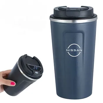автомобильная кофейная чашка объемом 510 мл для Nissan X-Trail Qashqai March Serena Micra Kicks интеллектуальный дисплей температуры из нержавеющей стали