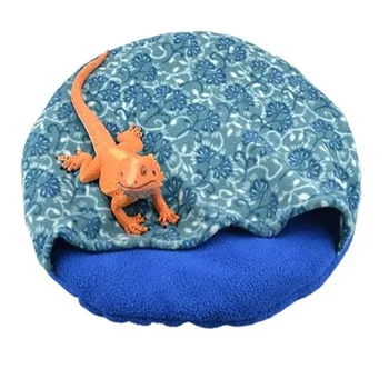 Спальный мешок для рептилий из ворса, удобная кровать для голубого хомяка большой емкости, круглая кровать для домашних животных, ящерица