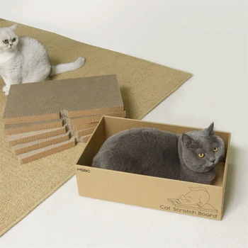 Игрушка-когтеточка для кошек 5 в 1 Из двухстороннего картона, пригодного для вторичной переработки, защищает мебель