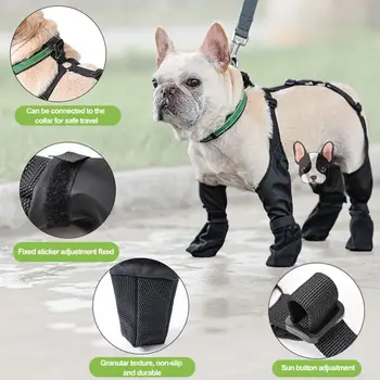 Обувь для бега для собак, водонепроницаемая нескользящая обувь для собак, удобные средства защиты лап с регулируемой крепежной лентой, незаменимые в любое время года